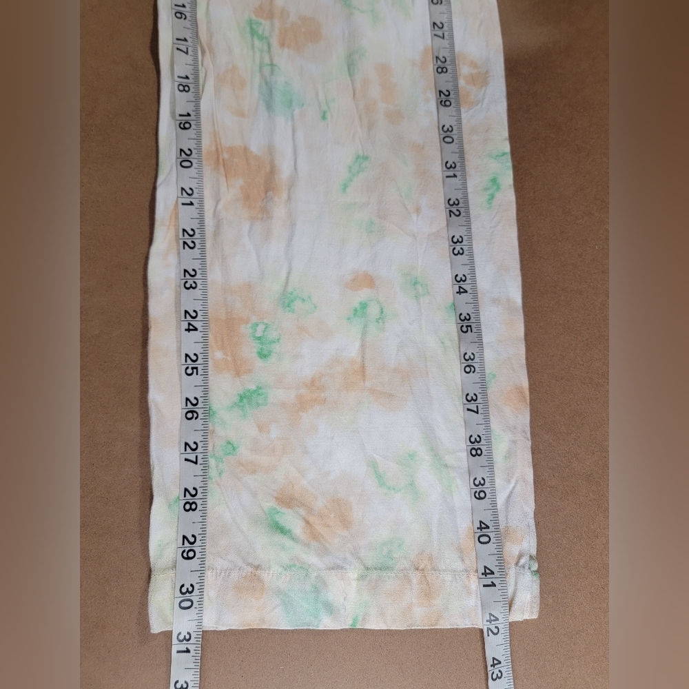 Zara cream & Pastel Tie Dye print Wide leg Pants Size- XS - Picture 7 of 10